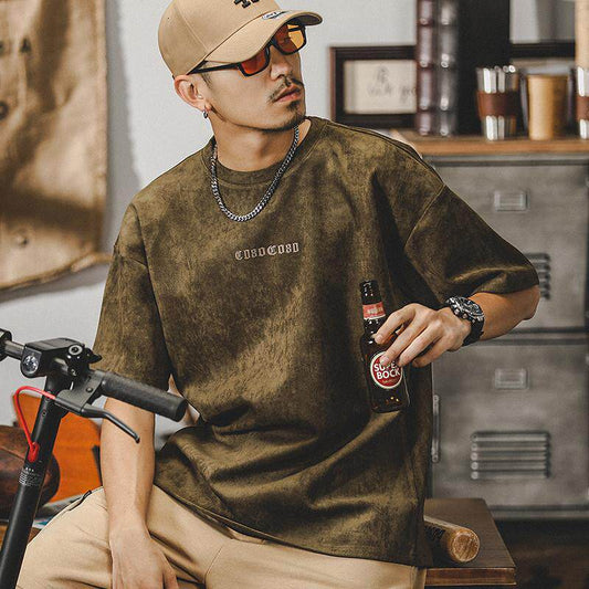 Retro suede t-shirt