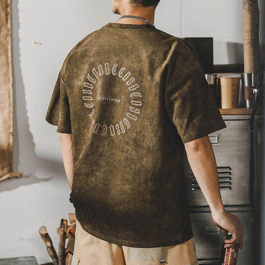 Retro suede t-shirt