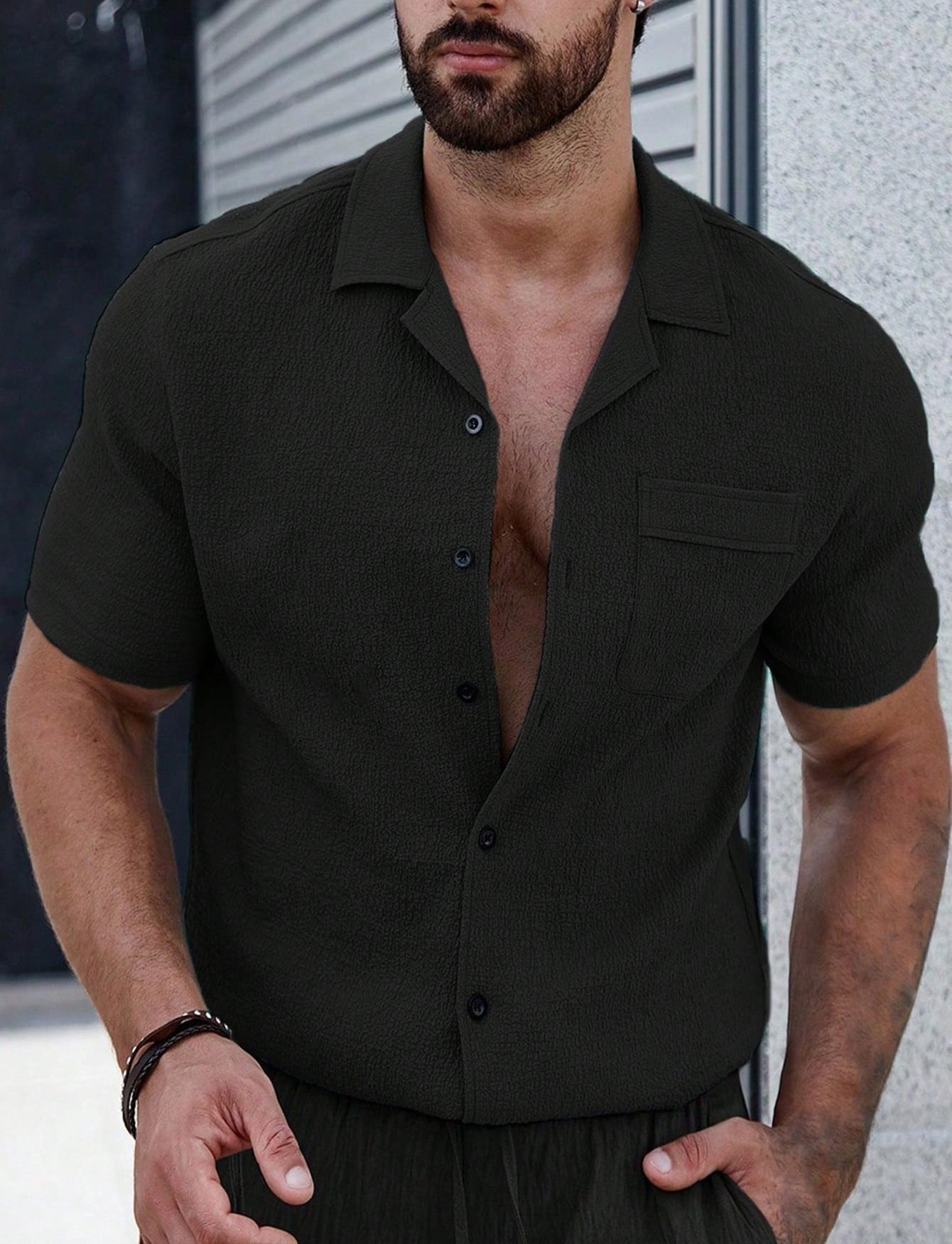 Mens Breathable Wrinkle-Resistant Versatile Semi-Formal Shirt