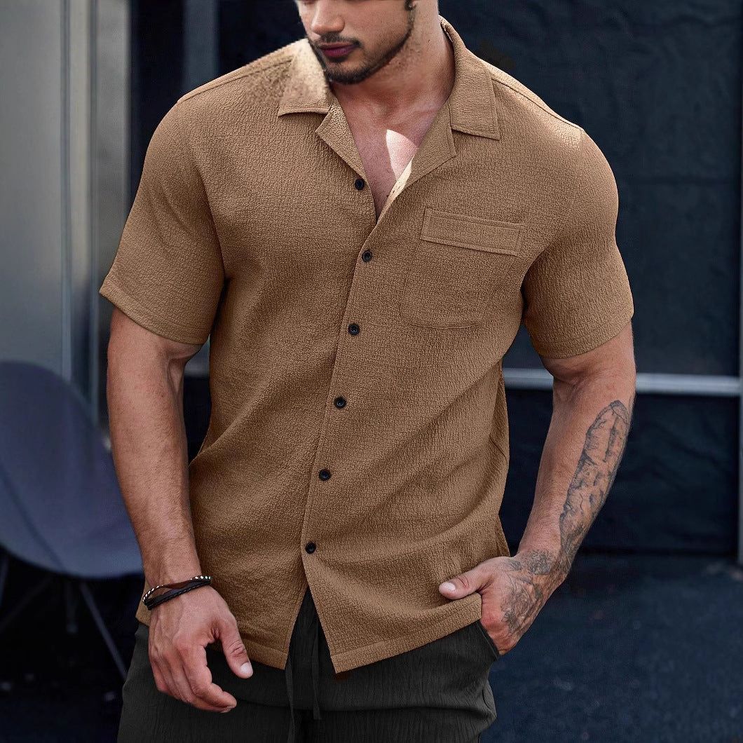 Mens Breathable Wrinkle-Resistant Versatile Semi-Formal Shirt