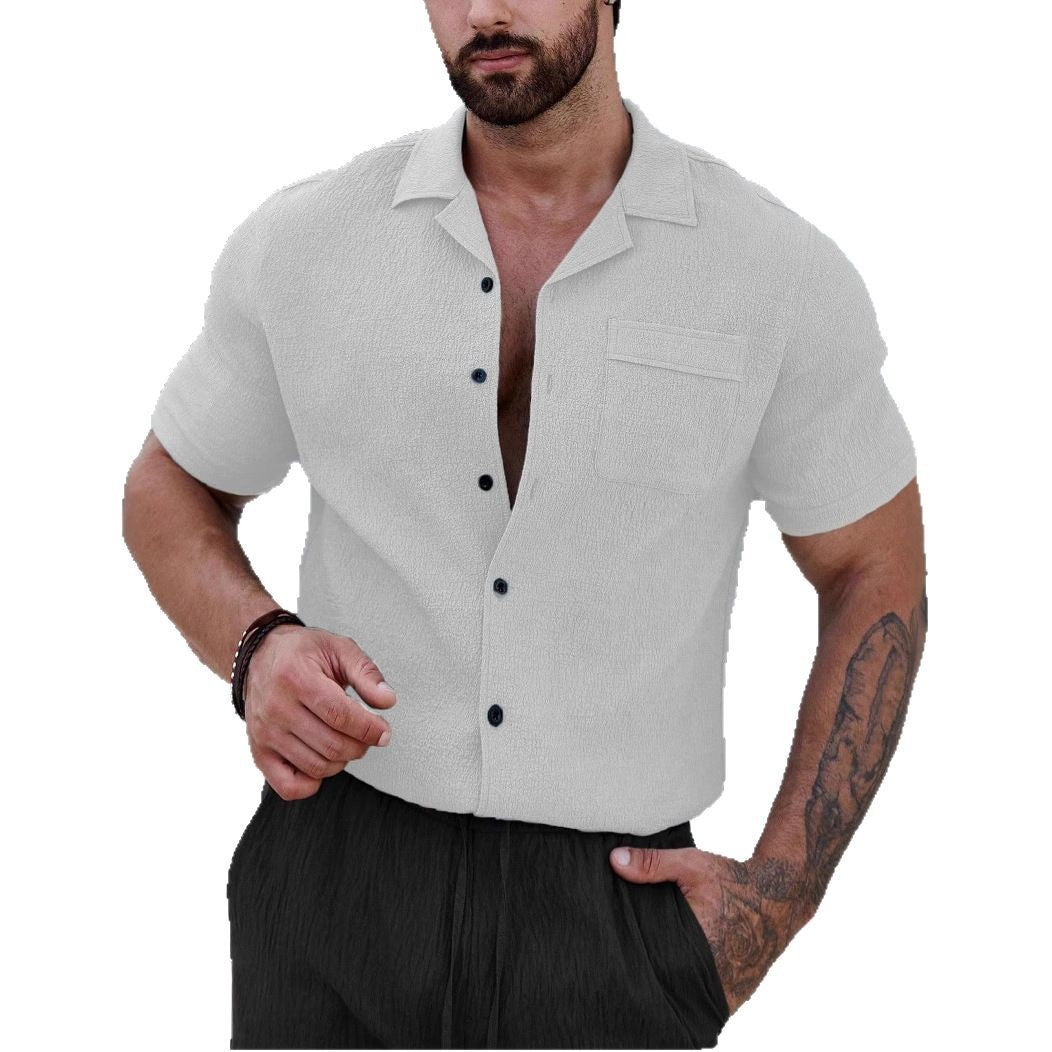 Mens Breathable Wrinkle-Resistant Versatile Semi-Formal Shirt