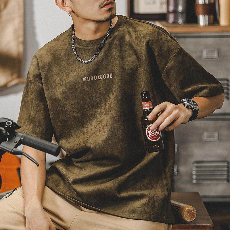Retro suede t-shirt